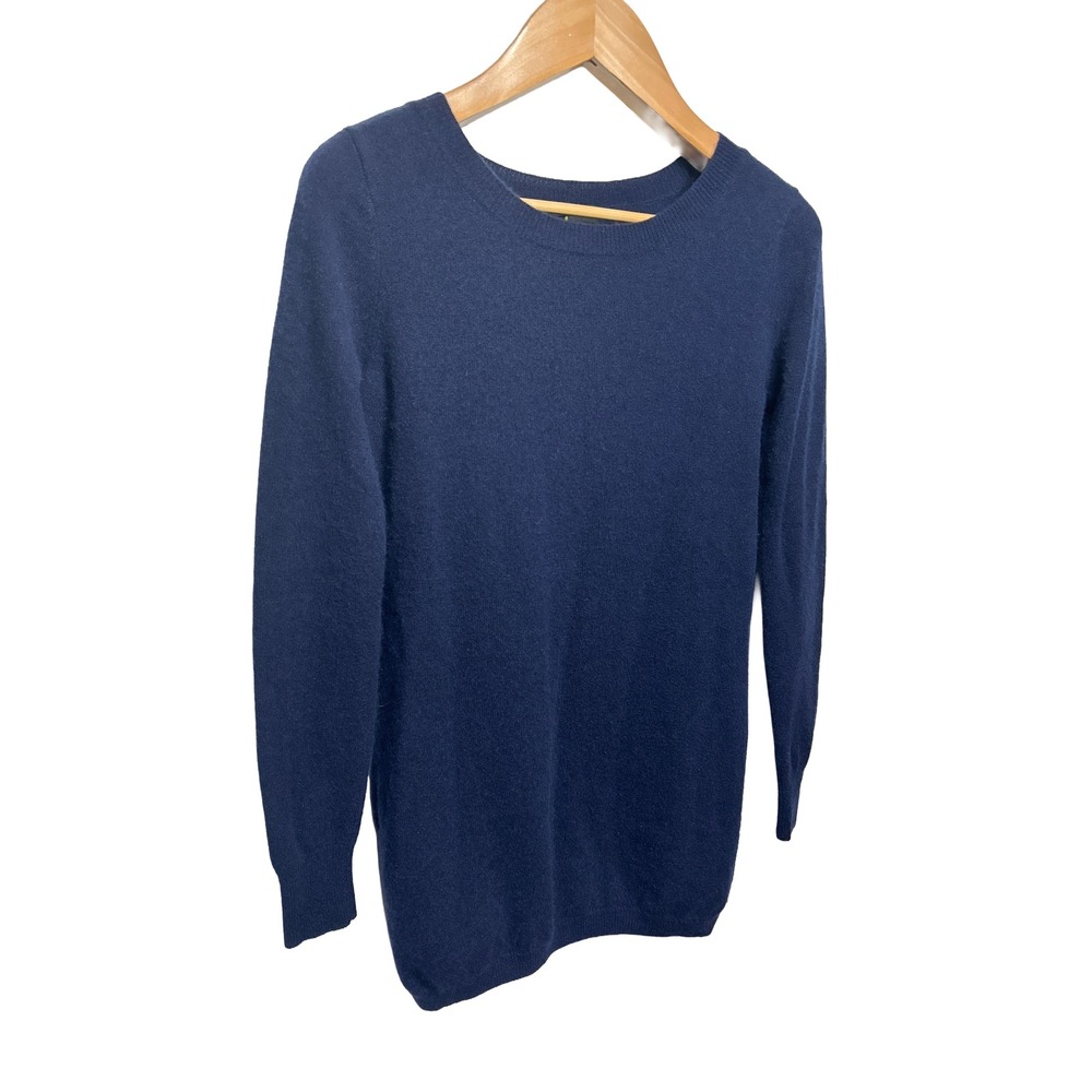 Sandra Cashmere 100% Cashmere Striped Back Long‎ Sleeve Pullover Sweater Size S